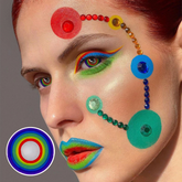 Halloween Cosplay RAINBOW Blue Coloured Contact Lenses