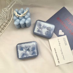 Romantic Ice Blue Roses Colored Contact Lens Case