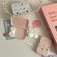 Like Fish Grid Animal House Coloured Contact Lens Case