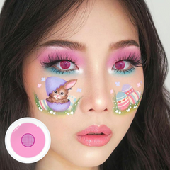 Cosplay Demon Slayer Rose Bloom Pink Coloured Contact Lenses