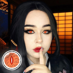 Cosplay Demon Slayer Kibutsuji Muzan Red Coloured Contact Lenses