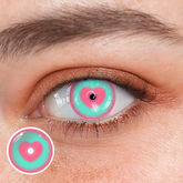 Cosplay Pink love Green Coloured Contact Lenses