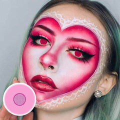 Cosplay Demon Slayer Rose Bloom Pink Coloured Contact Lenses