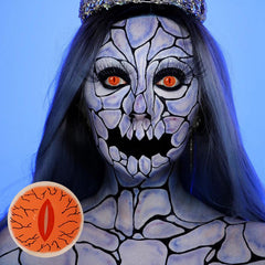 Cosplay Demon Slayer Kibutsuji Muzan Red Coloured Contact Lenses