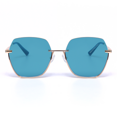 Wanda Geometric Blue Sunglasses