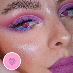 Cosplay Demon Slayer Rose Bloom Pink Coloured Contact Lenses