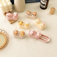 Cartoon Bear Rabbit Colored Contact Lens Case