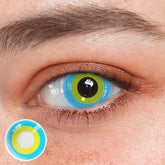 Cosplay Circle Line Blue Yellow Coloured Contact Lenses