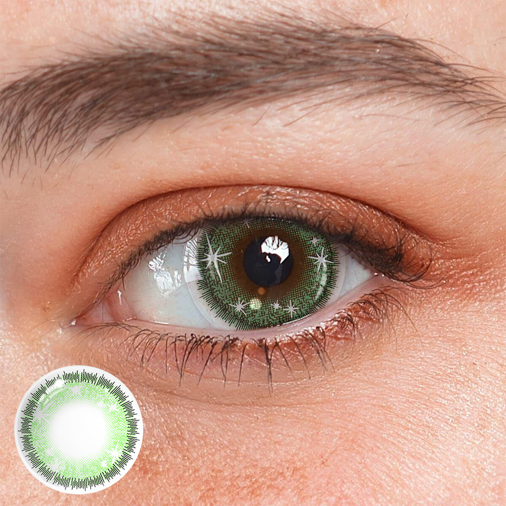 Cosplay Star Eyes Green Coloured Contact Lenses