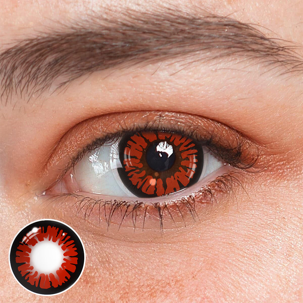 Cosplay Spark Red Coloured Contact Lenses