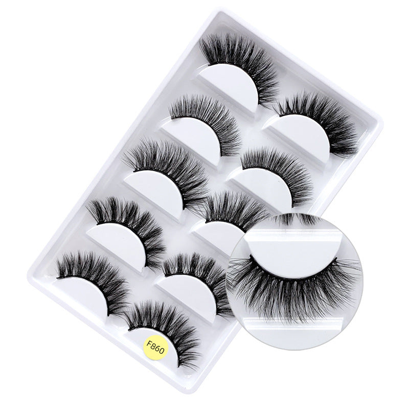 False Eyelashes Natural Thick 5 Pairs Mixed EyelashesPiece Mink Hair Eyelashes