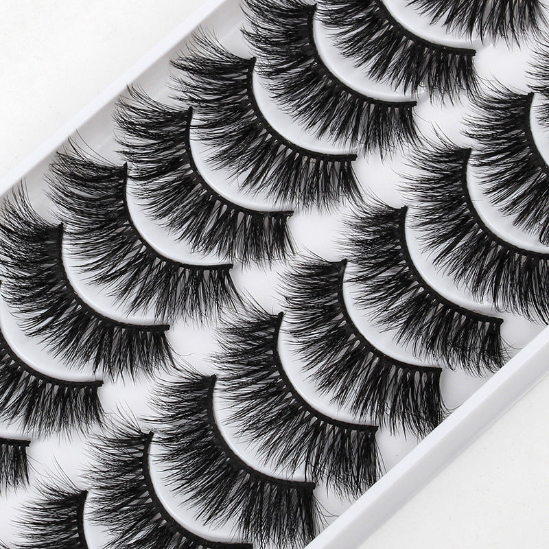 3D European and American Cat Eye 10 Piece Mink Hair Eyelashes