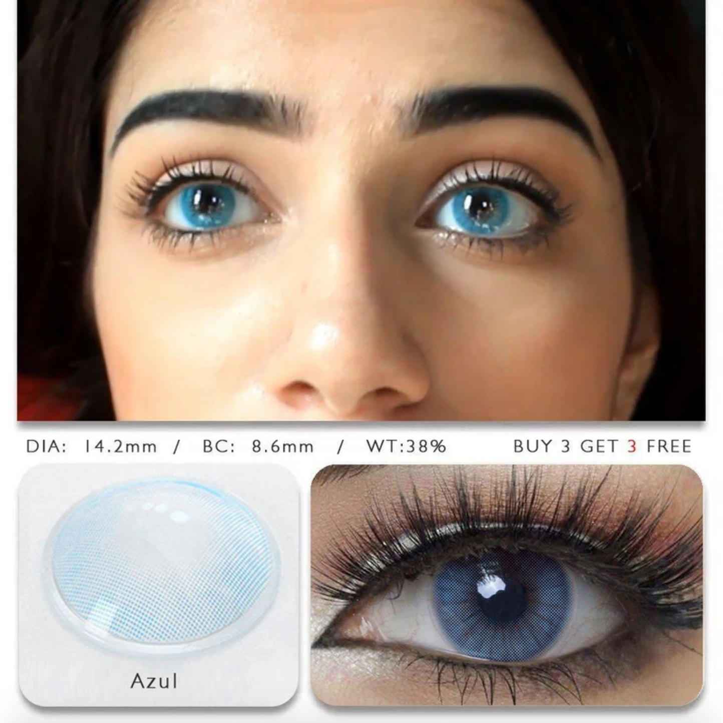 Hidrocor Azul Prescription Coloured Contact Lenses