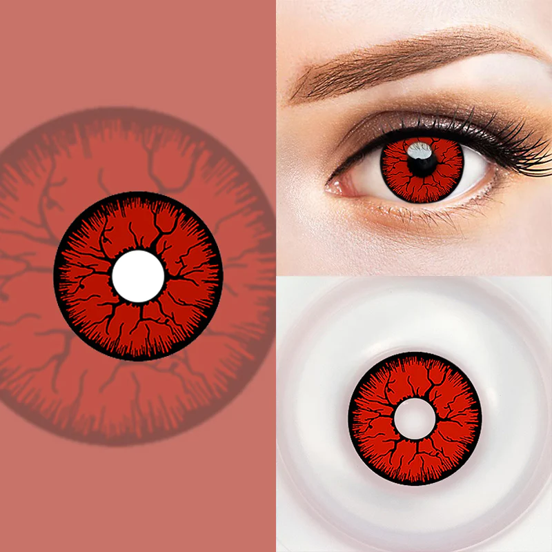 Cosplay Crack Red Coloured Contact Lenses