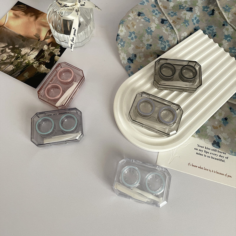 Ins Mini Simple Colored Contact Lens Case