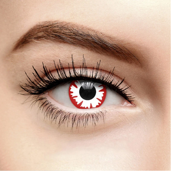 Cosplay WHITE DEMON Red  Coloured Contact Lenses