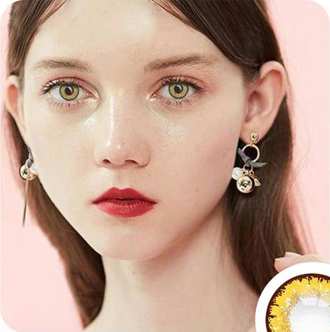 Elves Gold brown Coloured Contact Lenses