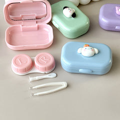 Small Portable Puppy Colored Contact Lens Case