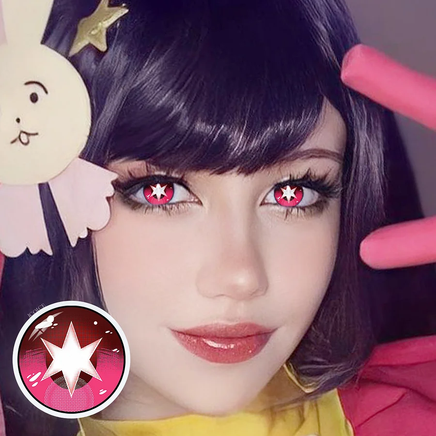 Cosplay Oshi No Ko Hoshino Rubii Red Coloured Contact Lenses