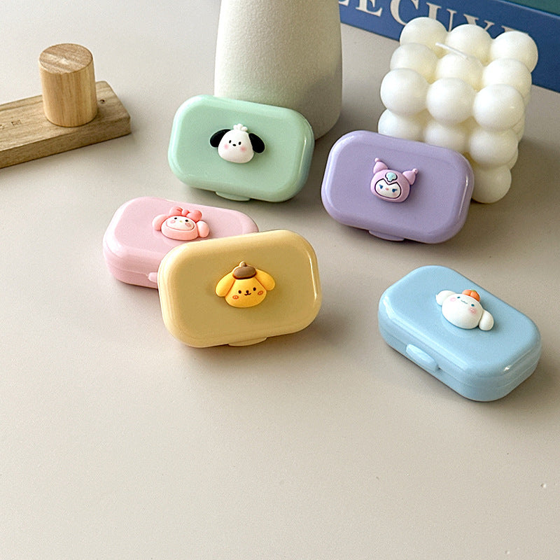 Small Portable Puppy Colored Contact Lens Case