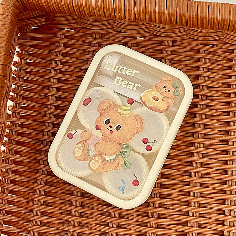 Cute Butter Bear Colored Contact Lens Case