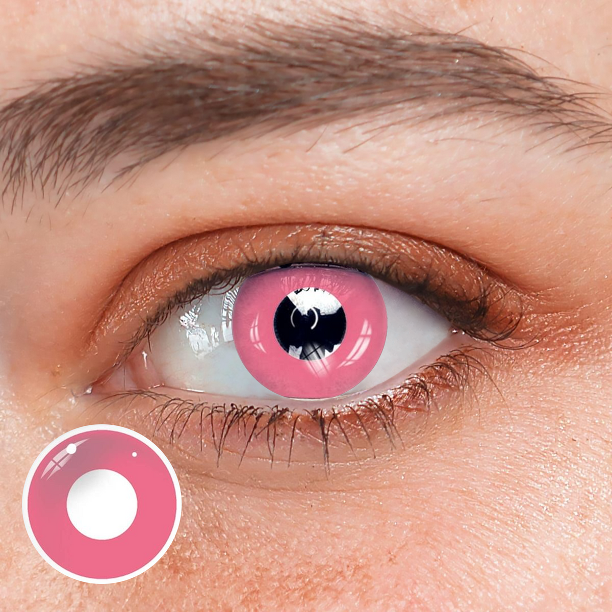 Cosplay Powdery Violet Block Pink Coloured Contact Lenses