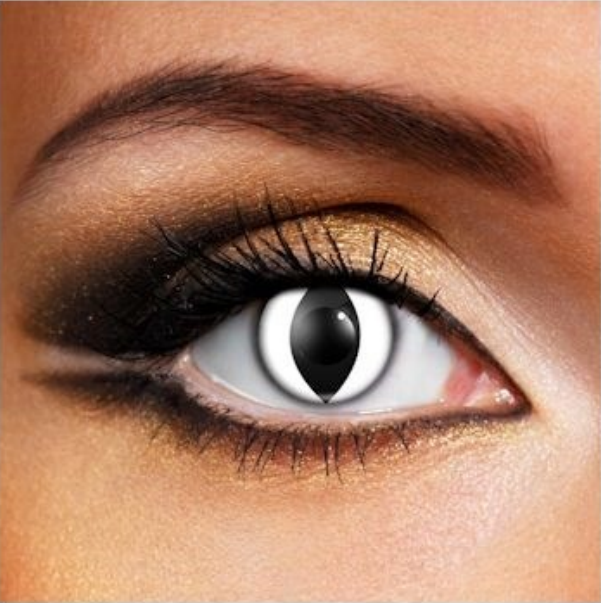 Halloween White Cat Eye Coloured Contact Lenses