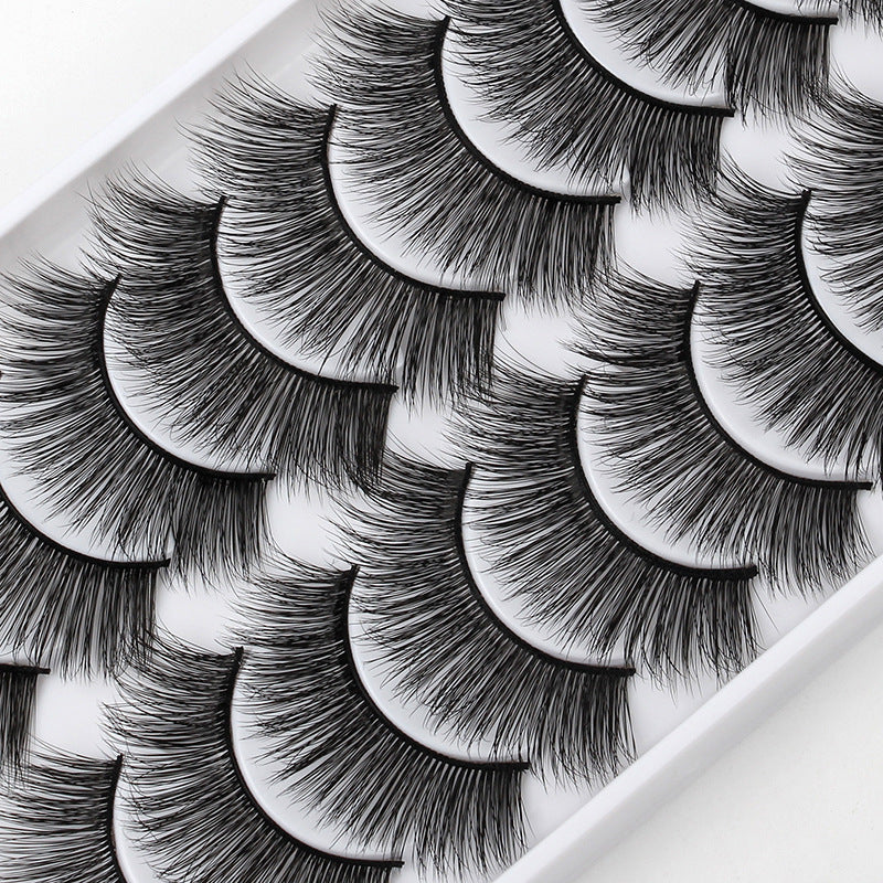 3D European and American Cat Eye 10 Piece Mink Hair Eyelashes