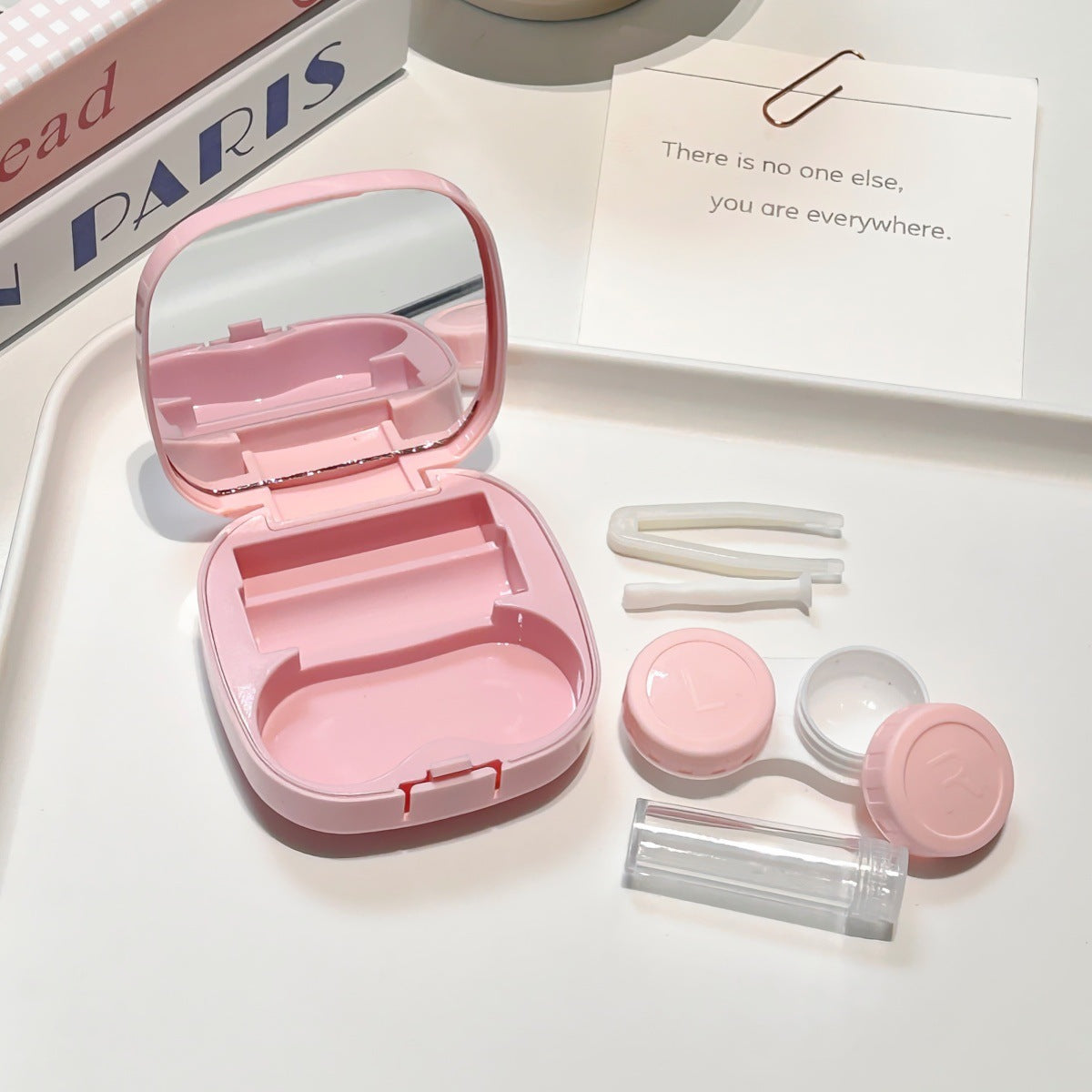Like Fish Solid Color Portable Coloured Contact Lens Case
