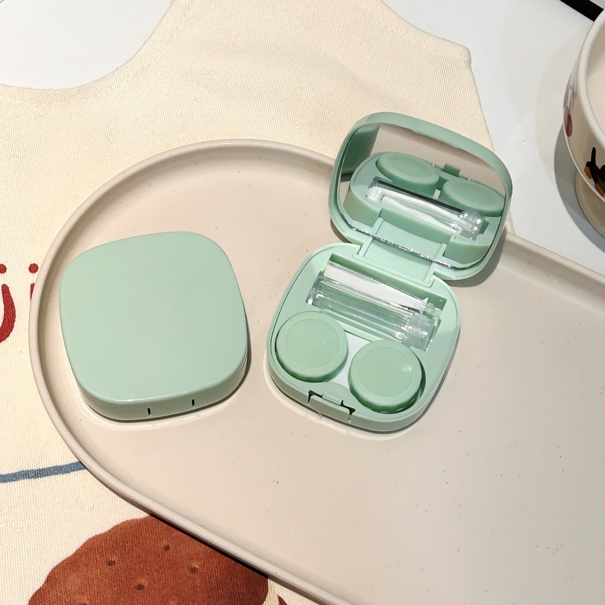Like Fish Solid Color Portable Coloured Contact Lens Case