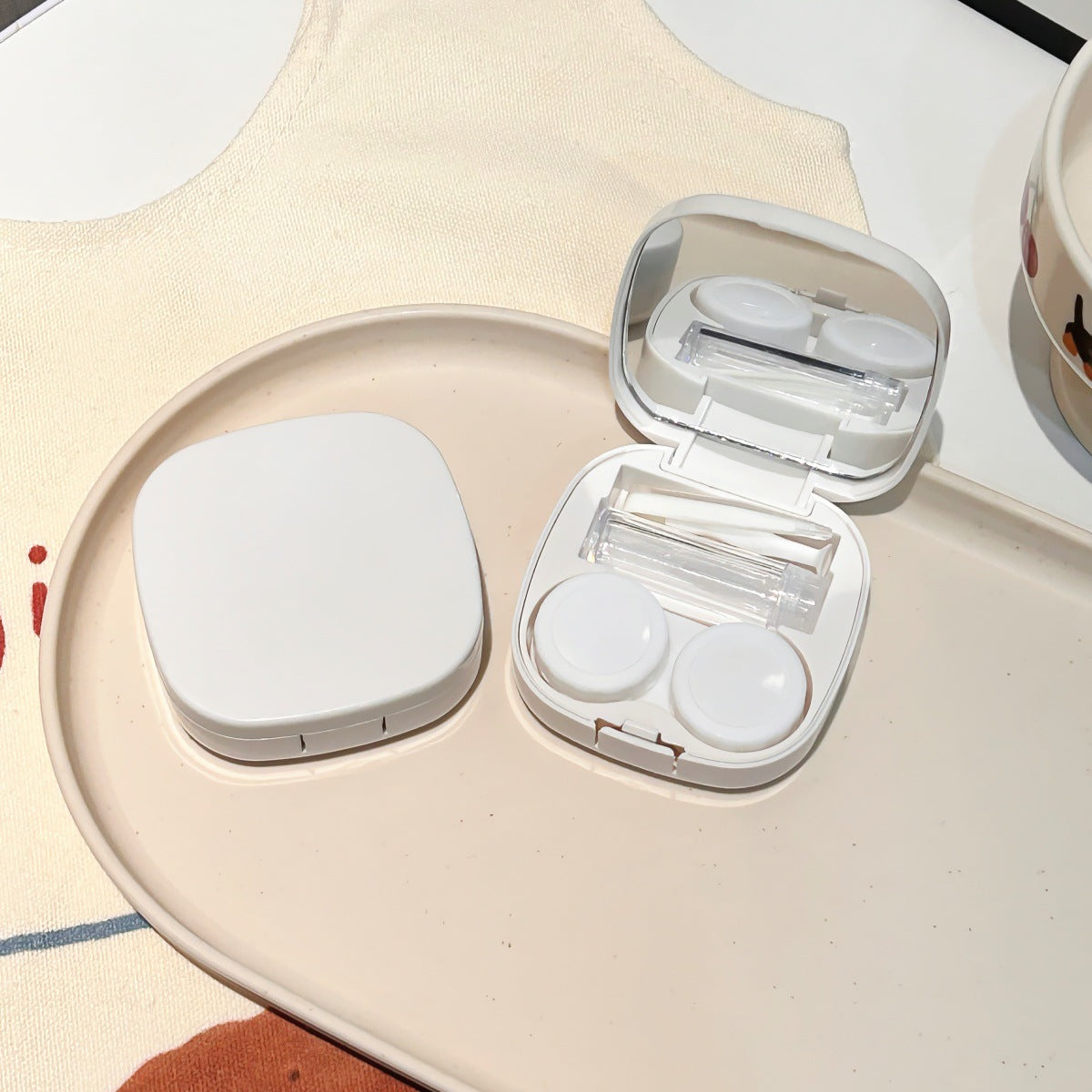 Like Fish Solid Color Portable Coloured Contact Lens Case