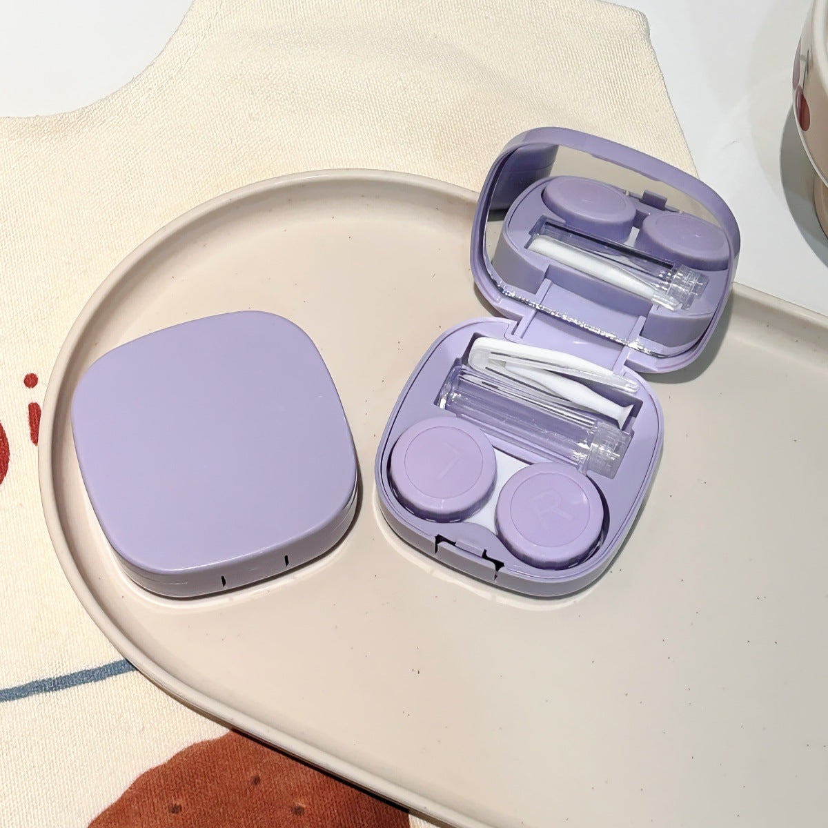 Like Fish Solid Color Portable Coloured Contact Lens Case