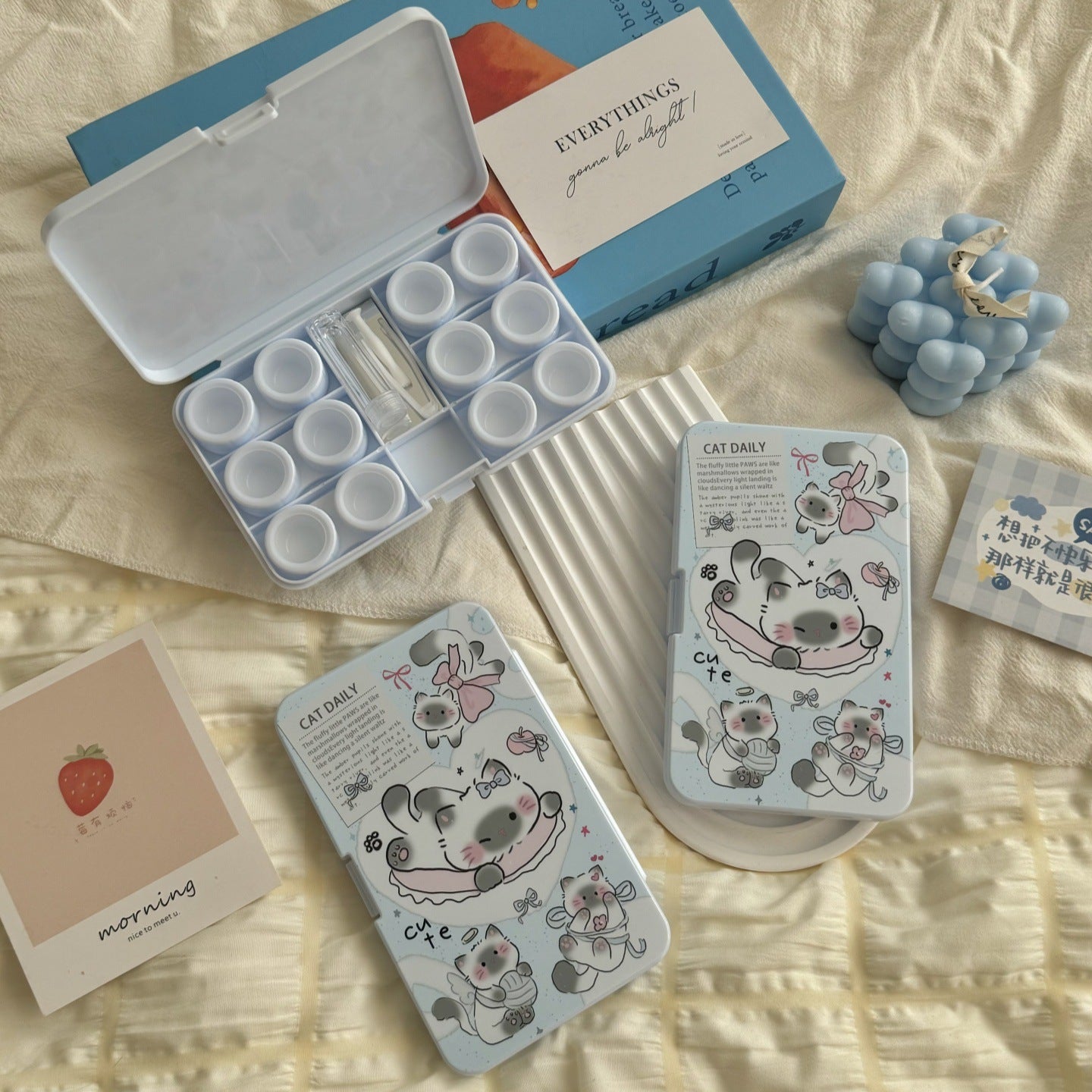 Fluffy Cat Tales Coloured Contact Lens Case