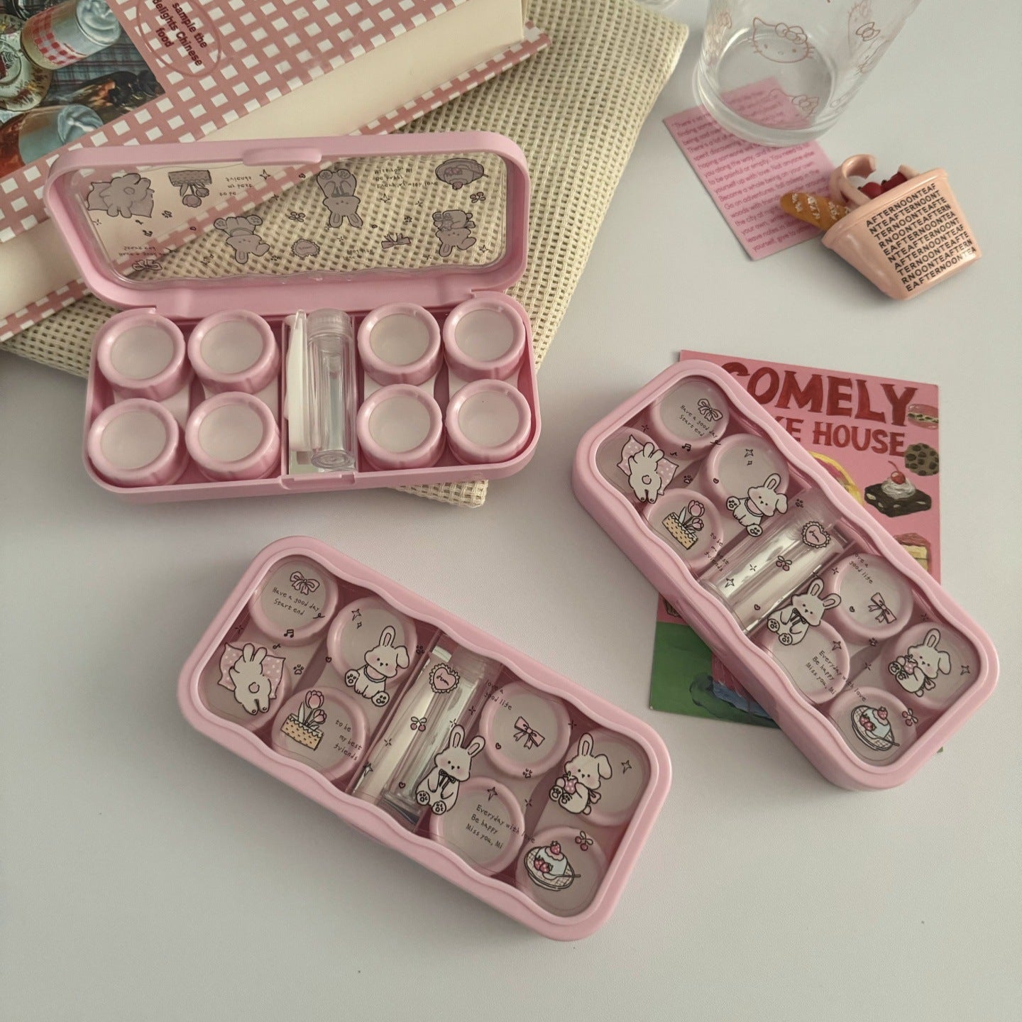 Sweet Bunny Garden Coloured Contact Lens Case