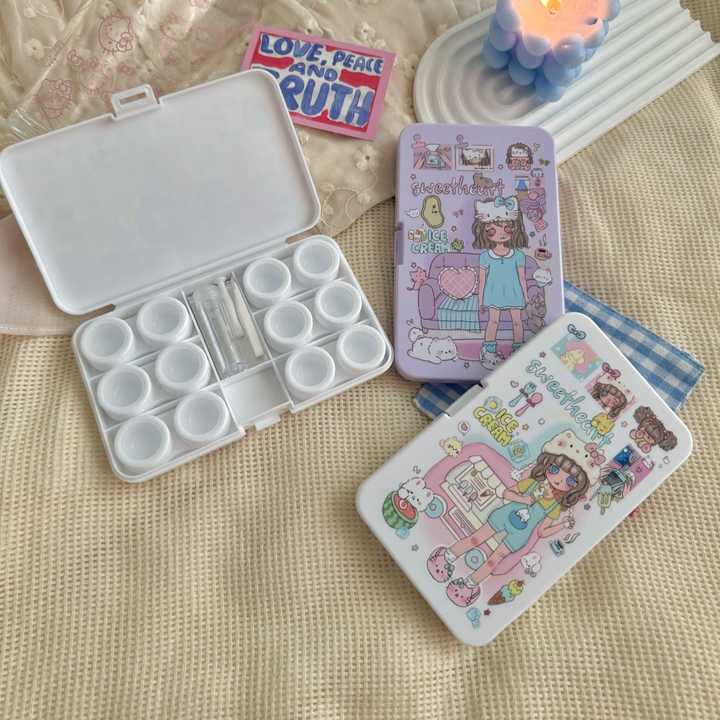SweetHeart Girl Coloured Contact Lens Case