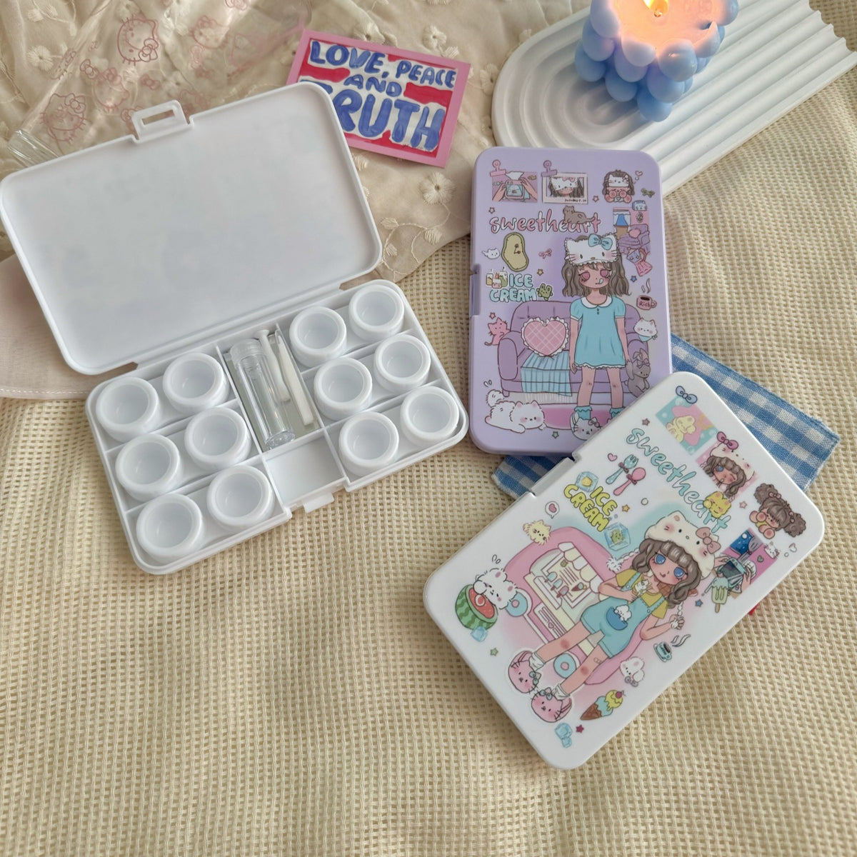 SweetHeart Girl Coloured Contact Lens Case