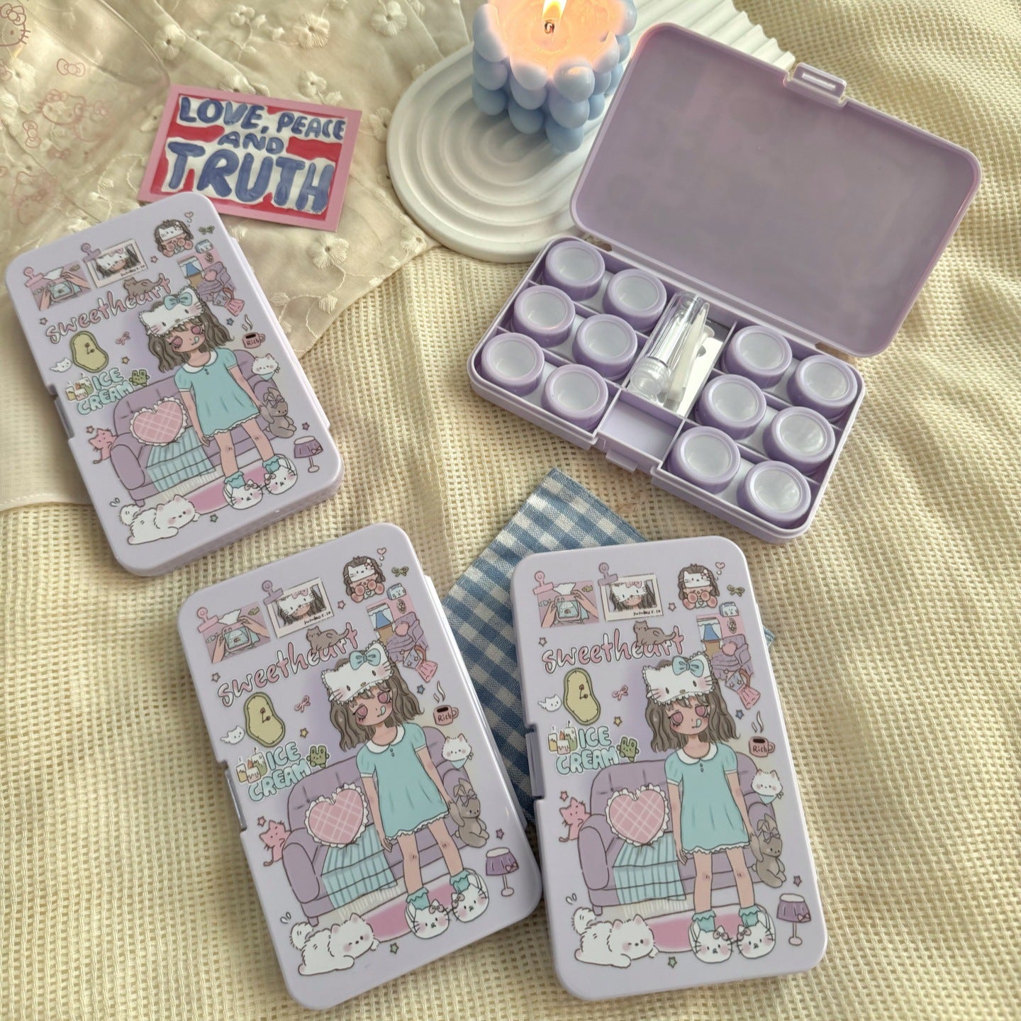 SweetHeart Girl Coloured Contact Lens Case