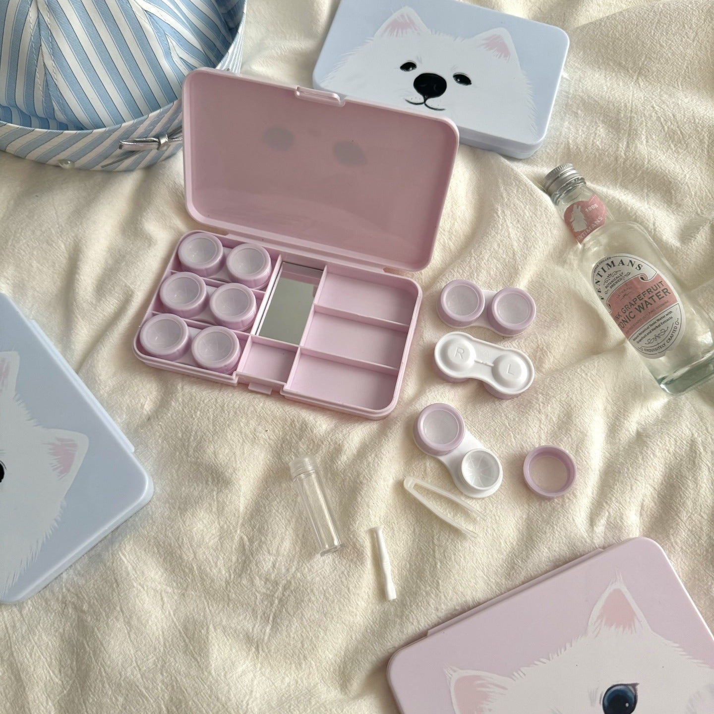 Kitten Puppy Head Coloured Contact Lens Case