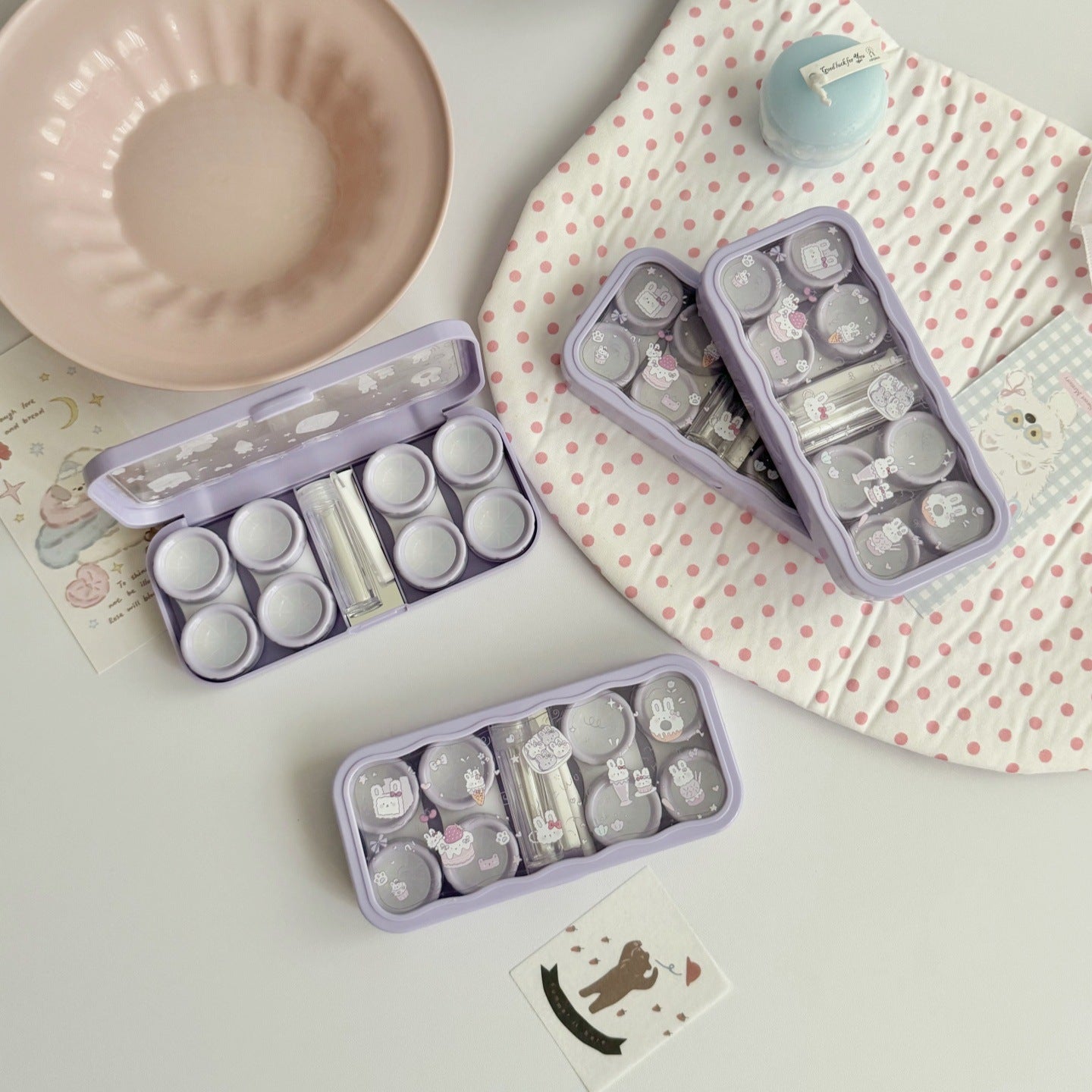 Ice Cream And Cake Coloured Contact Lens Case