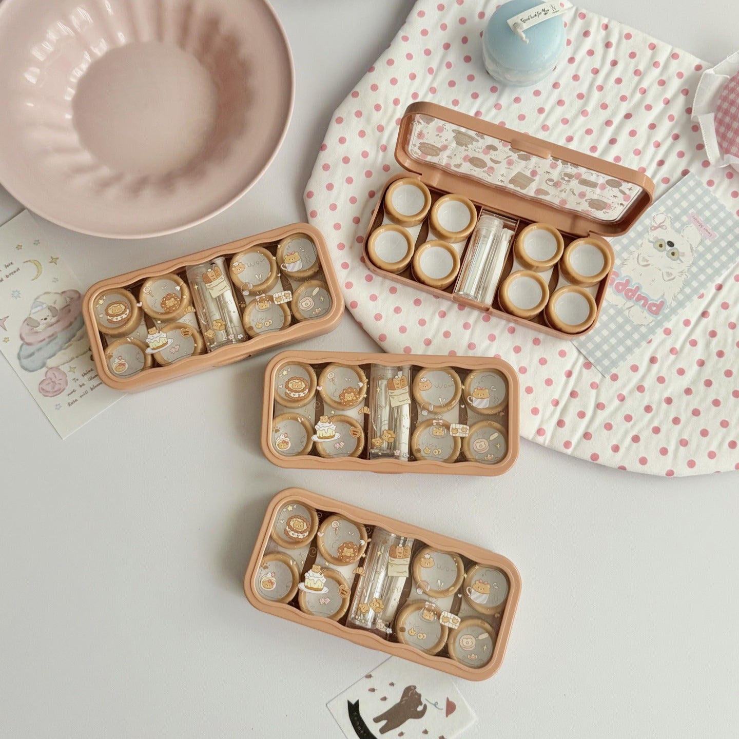 Ice Cream And Cake Coloured Contact Lens Case