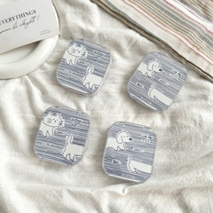 Candy-striped Fish Colored Contact Lens Case