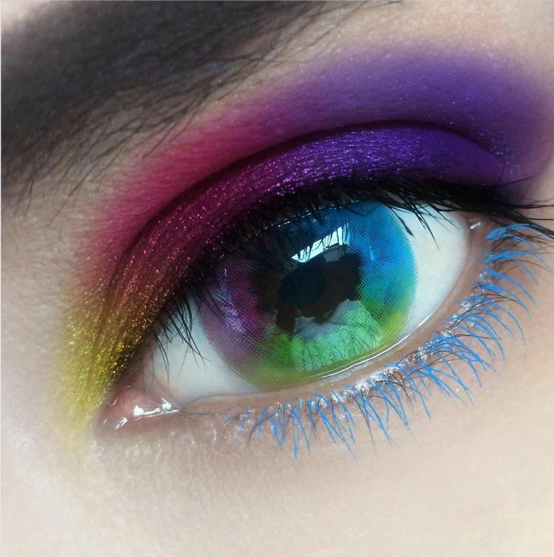 Halloween Rainbow Multi Rainbow Coloured Contact Lenses