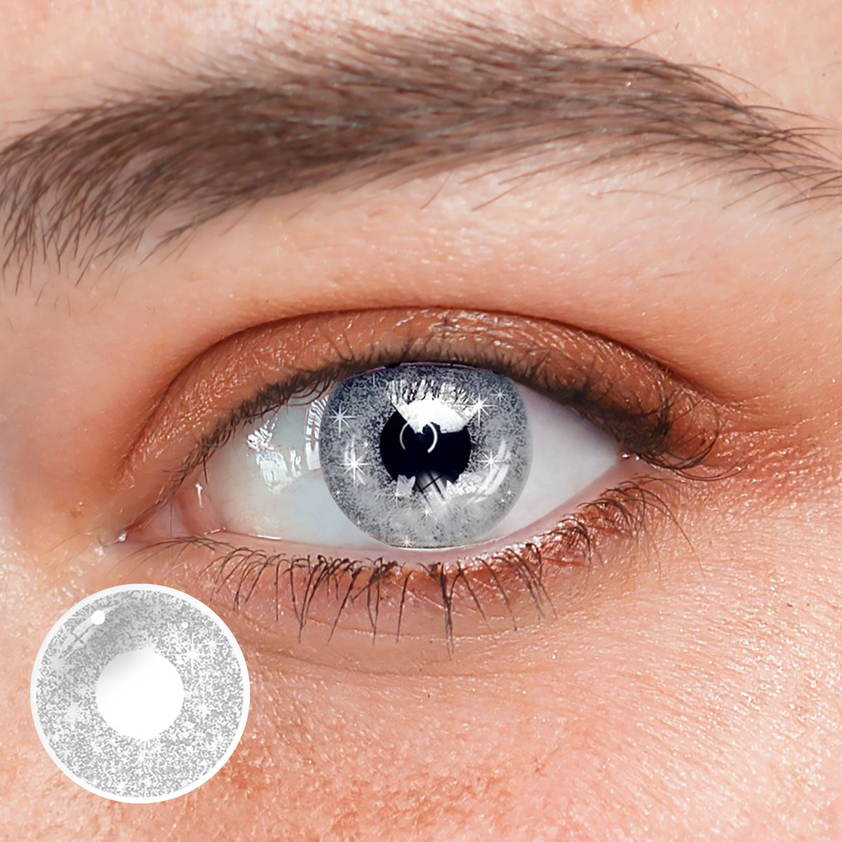 Halloween Blinking Blink Gray Coloured Contact Lenses