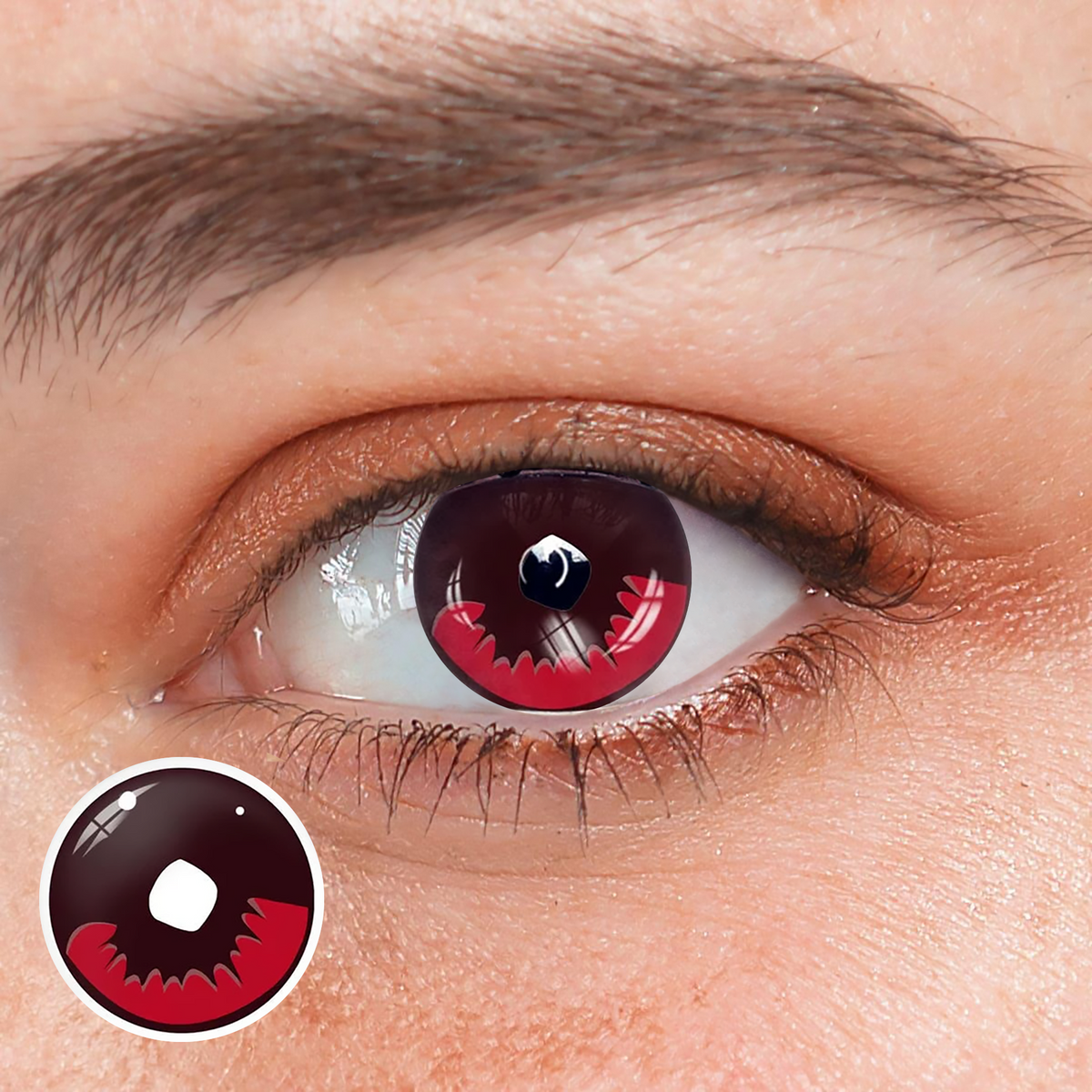 Cosplay KamadoTanjirou Red Coloured Contact Lenses