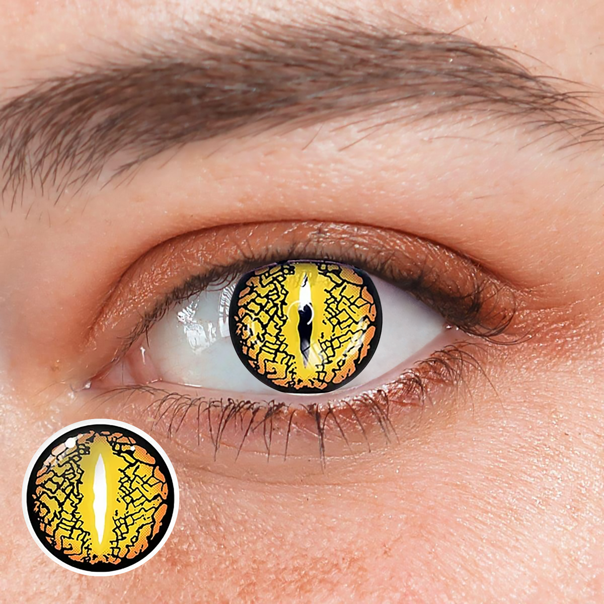 Halloween LizardEye Brown Coloured Contact Lenses