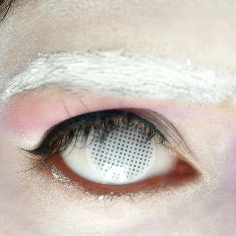 Halloween White Mesh Coloured Contact Lenses