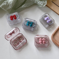 Transparent Portable Bow Colored Contact Lens Case