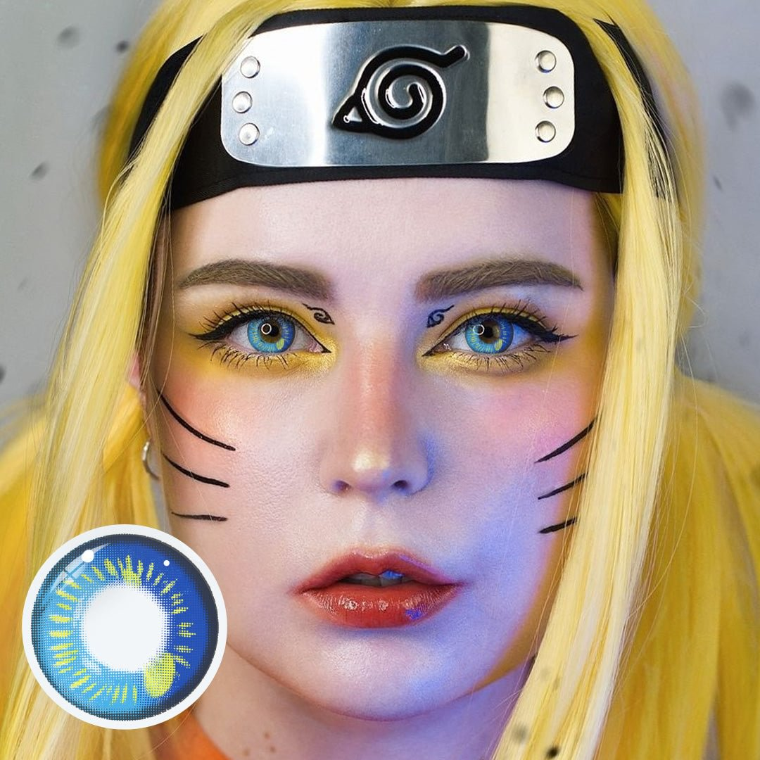 Cosplay Anime Blue Prescription Coloured Contact Lenses