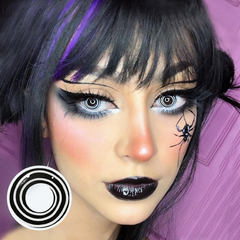 Cosplay Black&White Spiral Coloured Contact Lenses