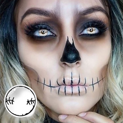 Halloween Stitched mummy White Coloured Contact Lenses